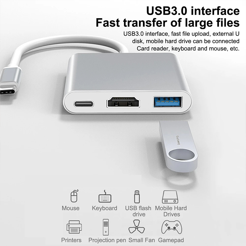 3 in 1 USB Type C Hub to 4K HD - Tablet Accessories Samsung 评论和价格